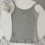 Floral Eyelet Bow Crop Top