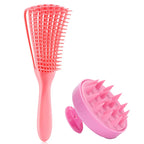 2Pcs/Set Detangling Hair Brush & Silicone Scalp Massager Shampoo Brush Set