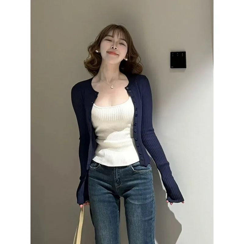 Long-sleeved Knitted Cardigan