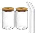 Can-Shaped Glass Cup with Lid & Straw