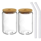 Can-Shaped Glass Cup with Lid & Straw