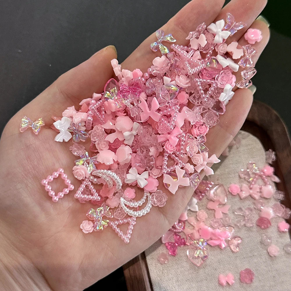 50pcs 3D Kawaii Mixed Resin Nail Charms