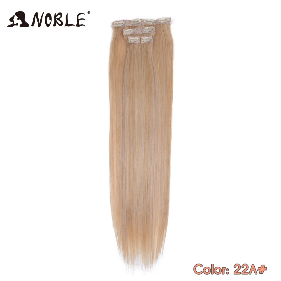 Synthetic Clip Hair Extensions 4Pcs/Set 24 Inch Long Straight Ombre 8 Clips In Hair Extensions For Women Hair Piece