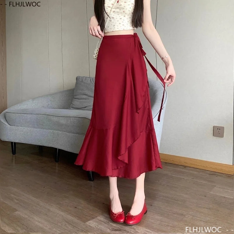 High-Waist Wrap Mini Skirt