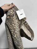 Pantalones vaqueros americanos vintage de leopardo de cintura alta para mujer, informales, años 2000, holgados, Y2K, pierna ancha, grunge, de calle, de mezclilla lavada