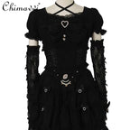 Heavy Patchwork Sleeve Tie Lace Bow Shirt