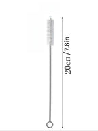 Pink Peach Blossom Curved Glass Straw