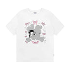bunny girl print O Neck Top