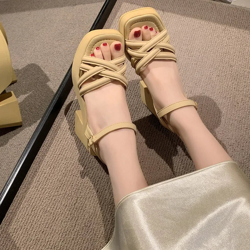 Chunky Platform Ankle-Strap Sandals