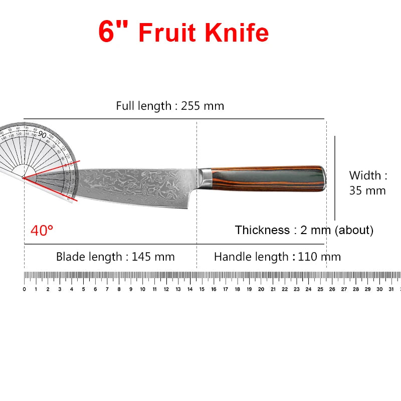 Damascus Steel Wood Handle Boning Knife