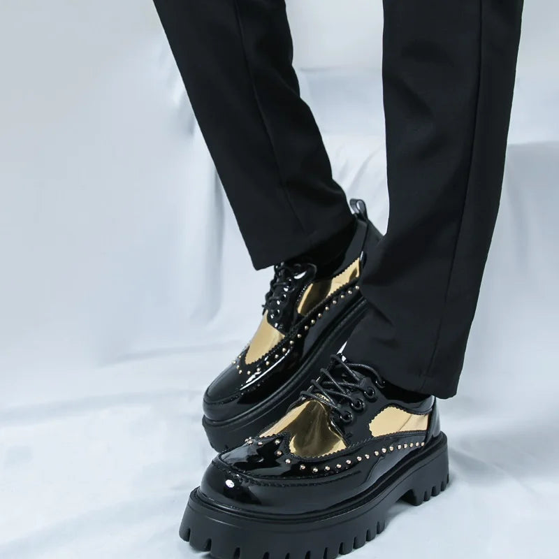 Rivet Thick-Soled Dress Shoes