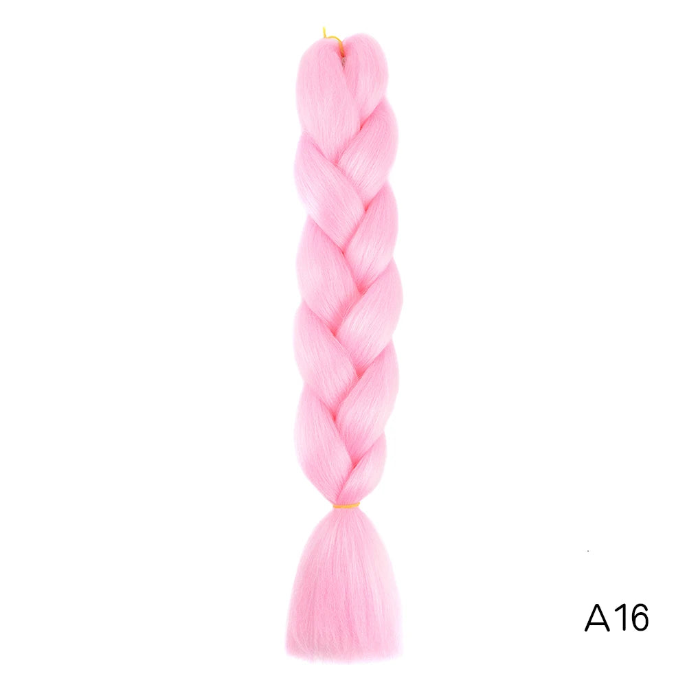 Synthetic 24Inch Long Jumbo Braids Extensions Yaki Straight Braiding Hair Afro Ombre Color Hair