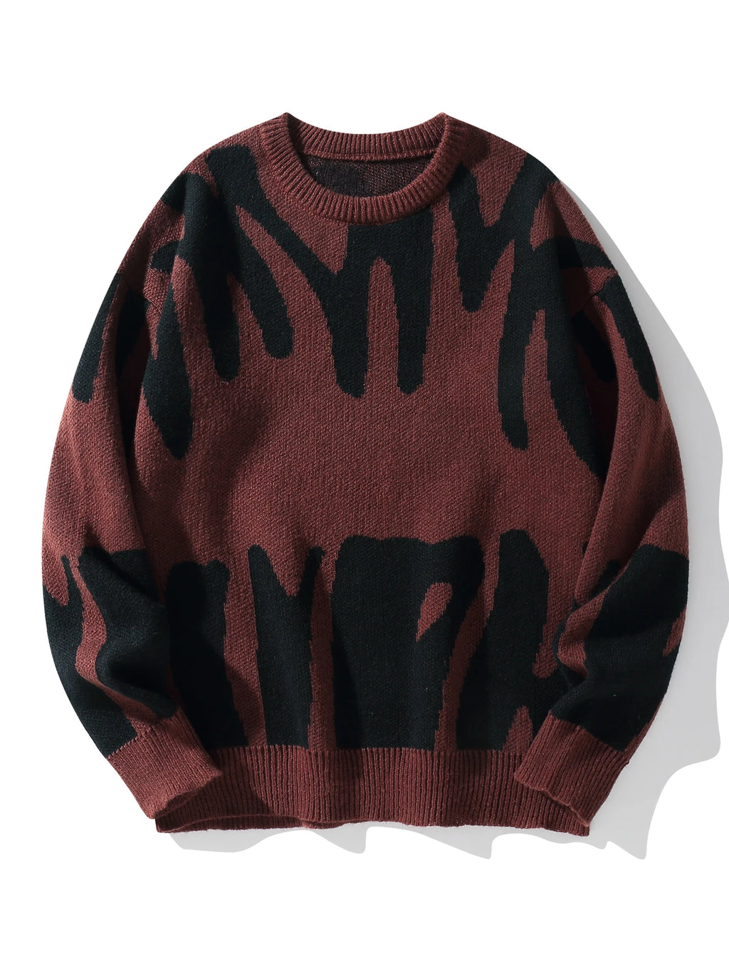 Irregular Jacquard Pattern Pullover Sweater