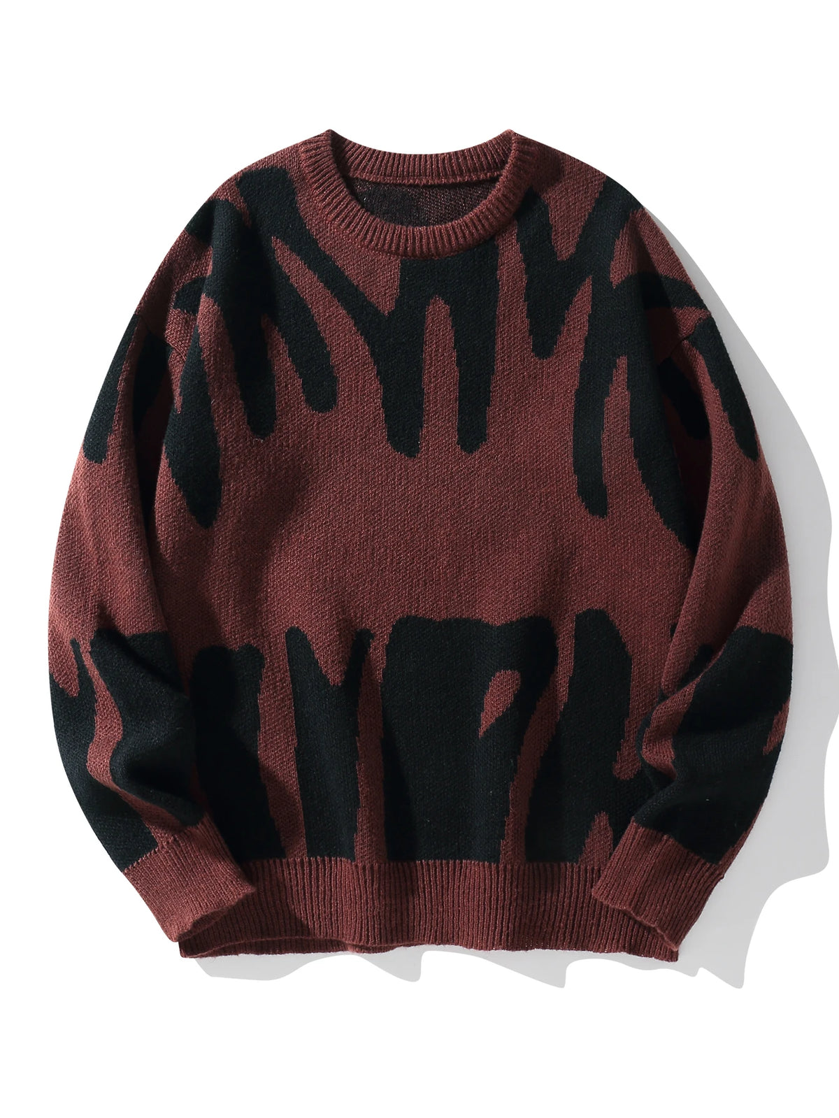 Irregular Jacquard Pattern Pullover Sweater
