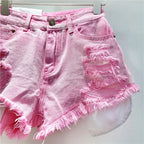 Pantalones Cortos de Mezclilla Lavada