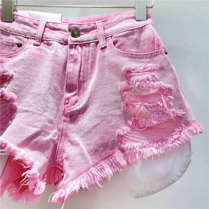 Pantalones Cortos de Mezclilla Lavada