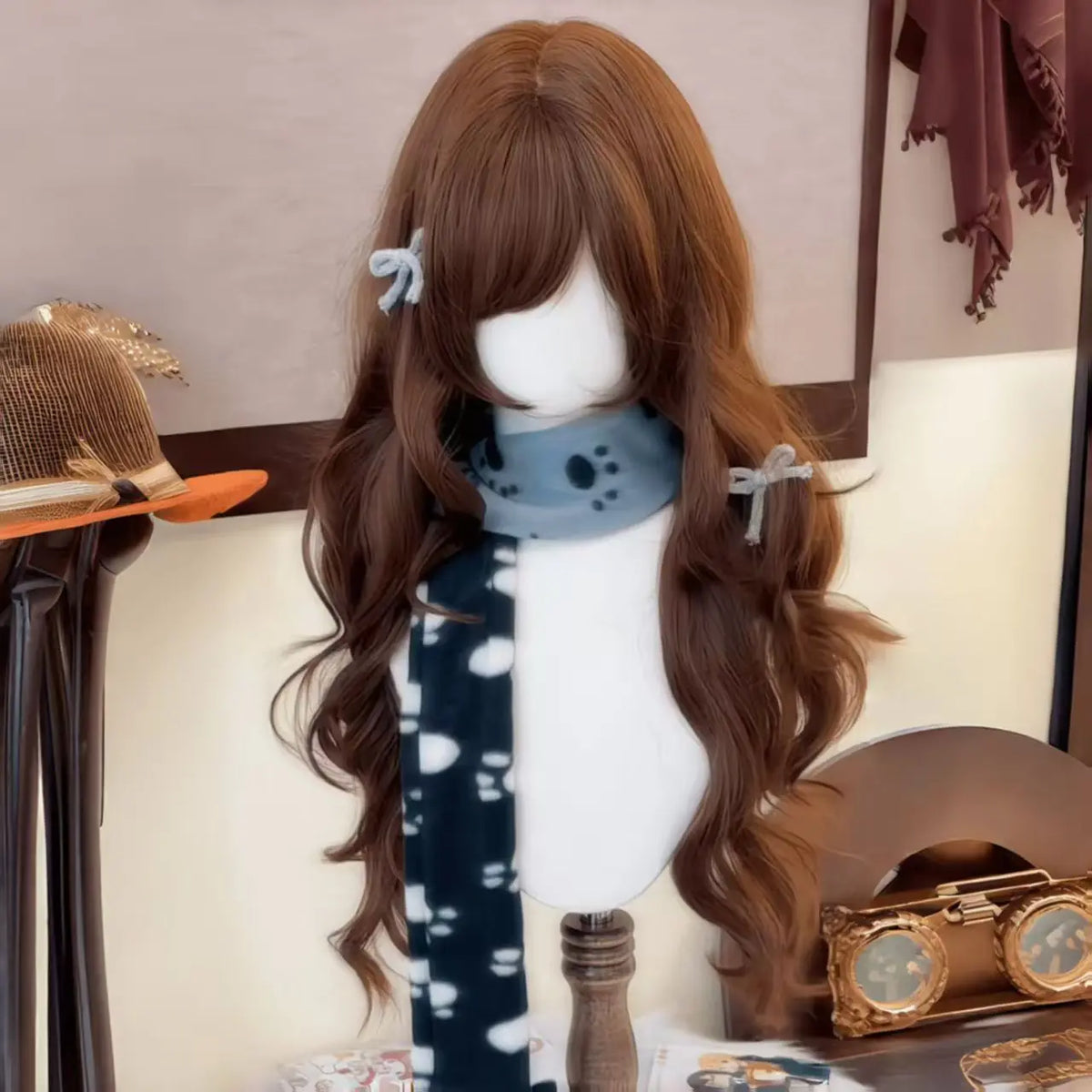 Chocolate Brown Wig with Bangs