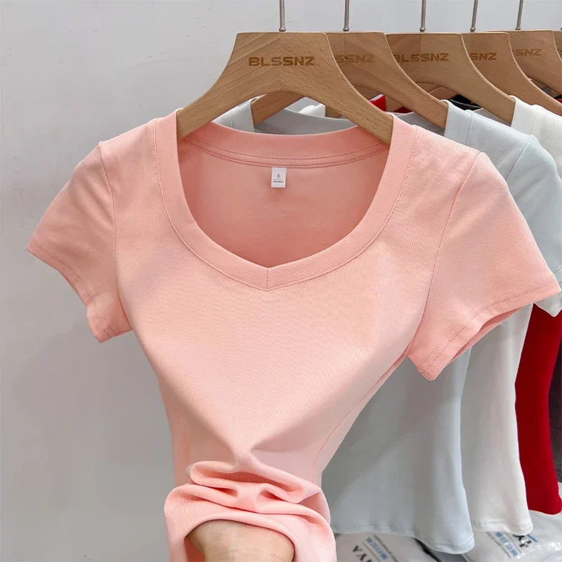 V-Neck Women T Shirt
