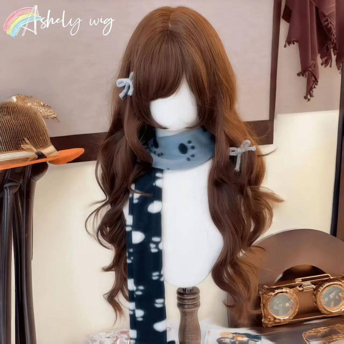Chocolate Brown Wig with Bangs