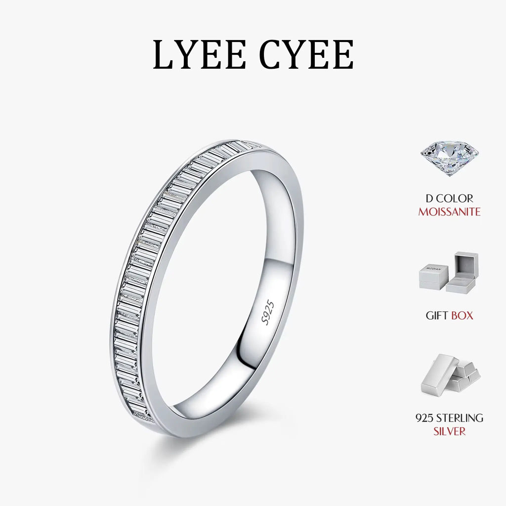 Rectangle Moissanite Stackable Ring