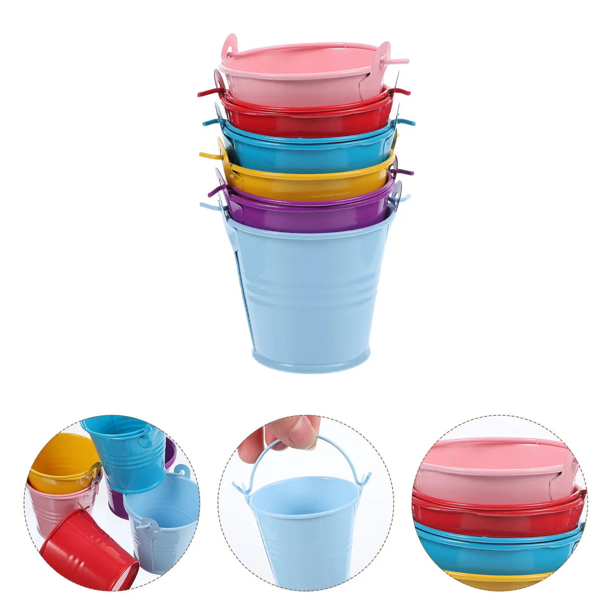 6pcs Colorful Iron Flower Pots