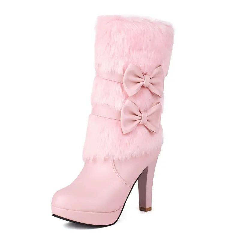Round Toe Mid Calf Boots