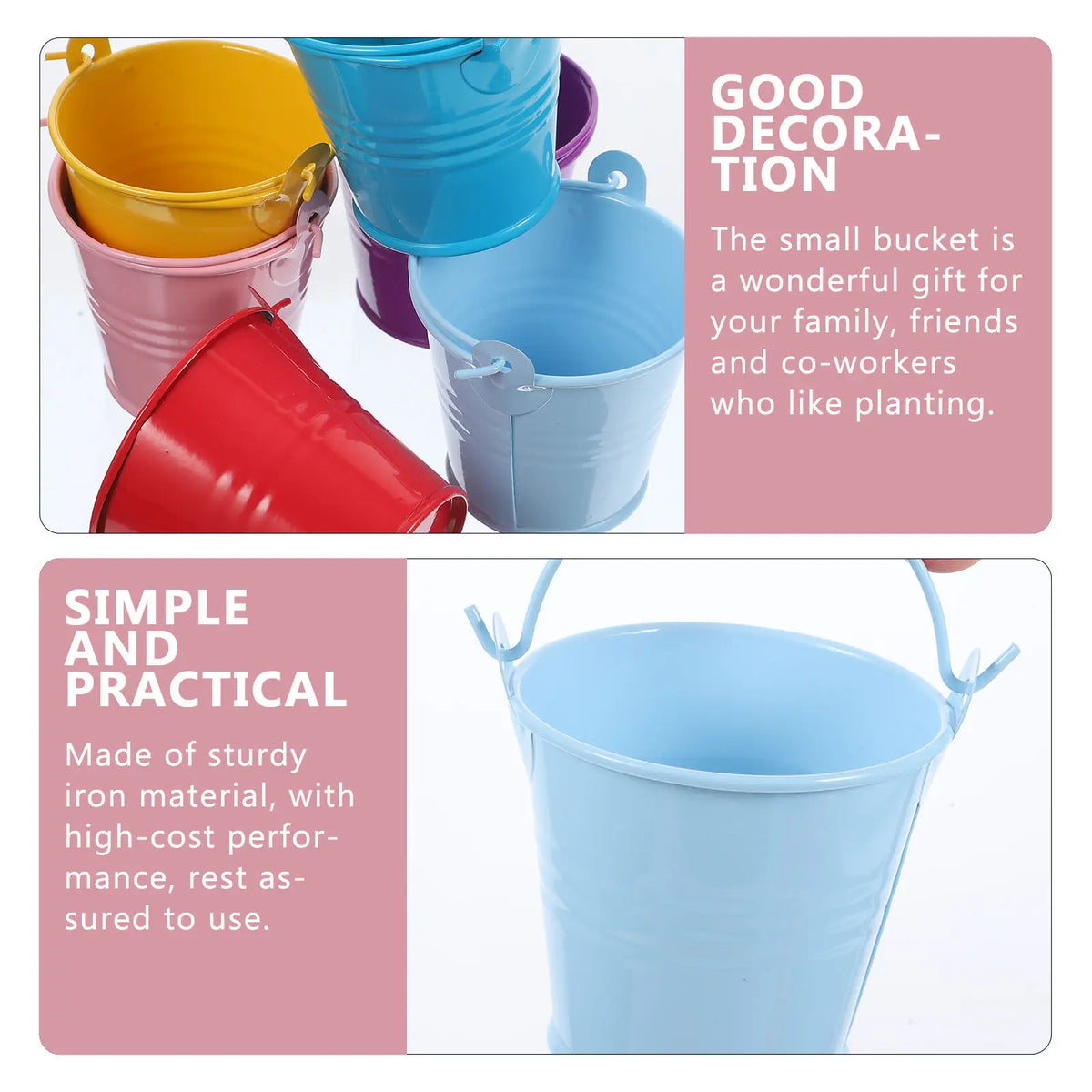 6pcs Colorful Iron Flower Pots