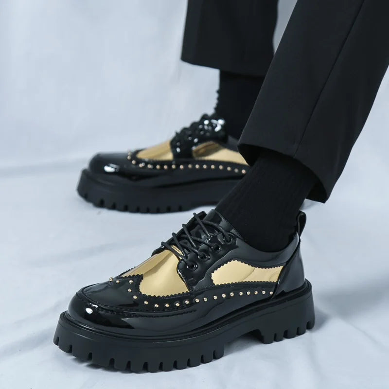 Rivet Thick-Soled Dress Shoes