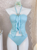 Ocean Glow Metal Star Halter Tankini Set