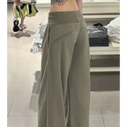 Pantalones casuales estilo holgado de primavera y otoño, cintura baja de gama alta, rectos, ajustados, holgados, de pierna ancha para mujer