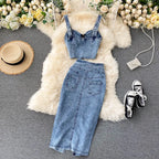 Conjunto de falda de mezclilla
