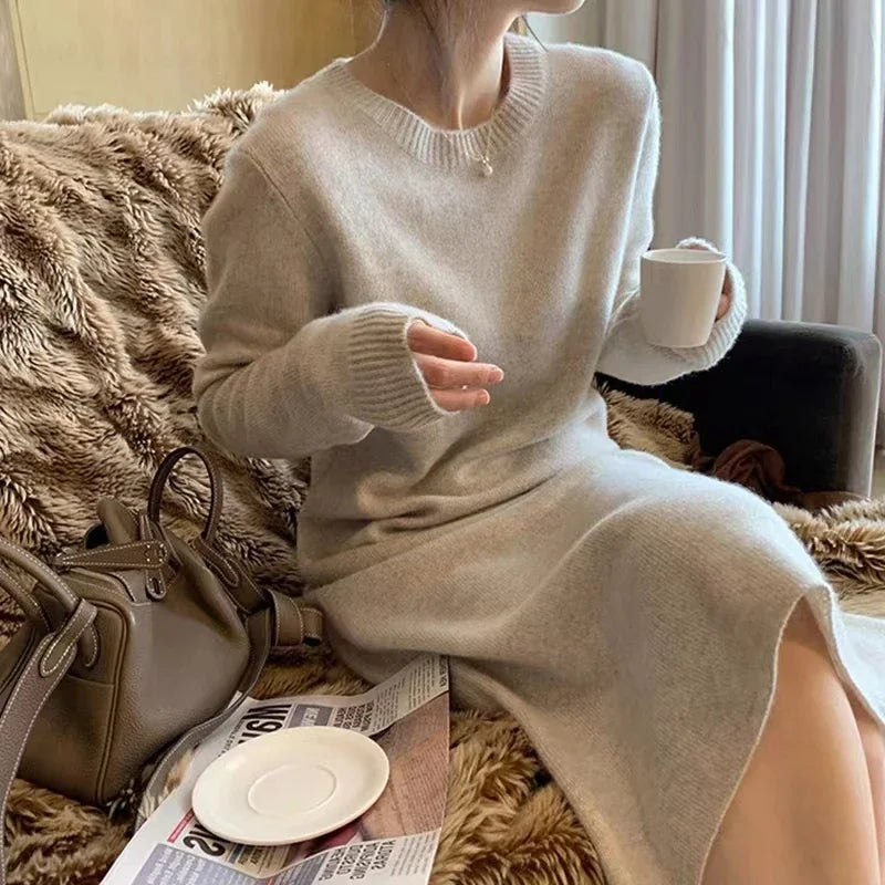 Cashmere Knit Knee-High Dress