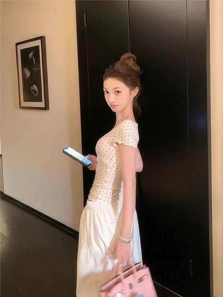 V-neck Lace Stitching Short-sleeved T-shirt