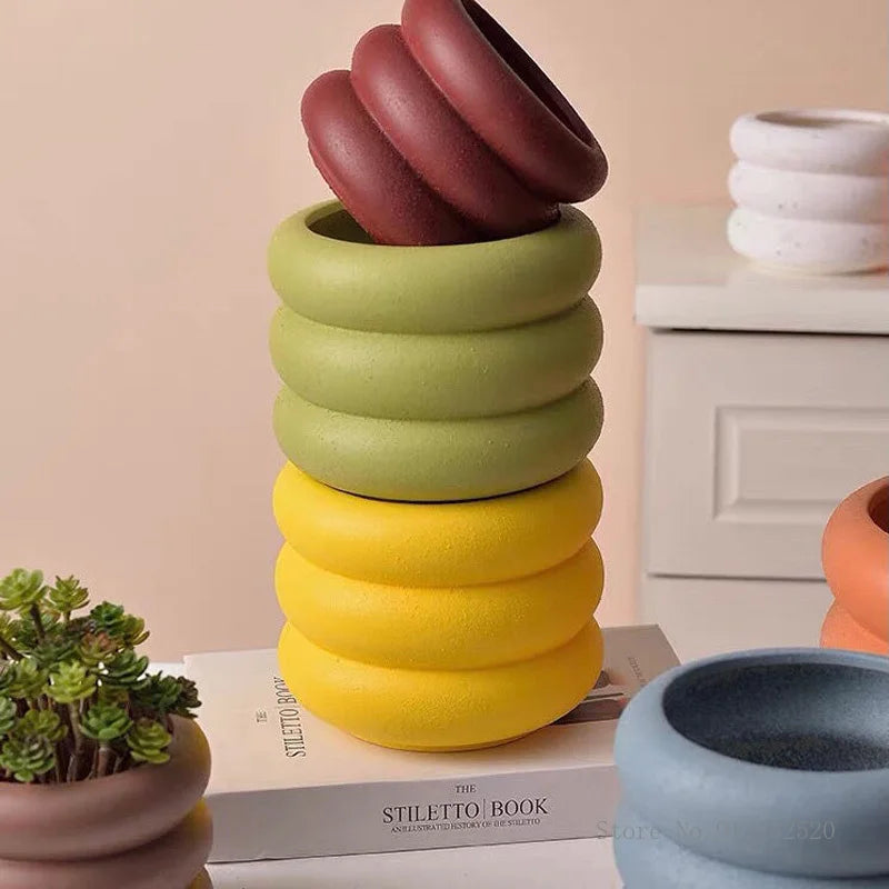 Nordic Ceramic Frosted Flower Pots with Holes