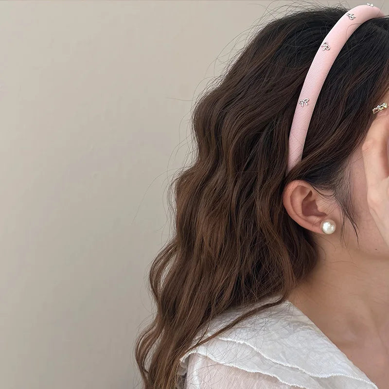 Retro Silver Bow Solid Color Headbands