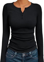 Long Sleeve Slim Fit Henry Collar T-Shirt