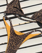 Bikini push-up con vendaje y estampado de leopardo
