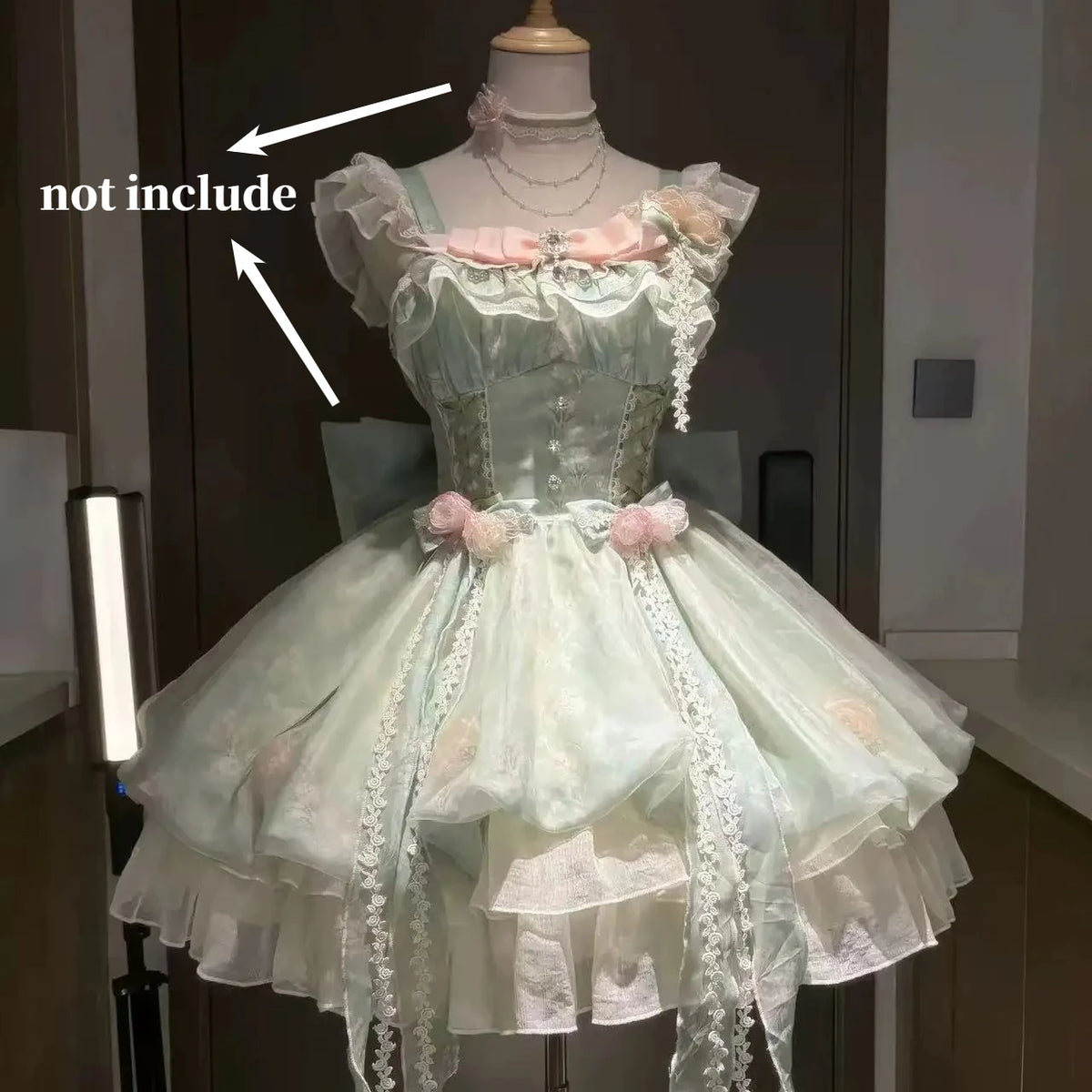 Vestido Lolita Elegante Dulce Estampado de Frutas Kawaii Vestido de Princesa de Manga Corta para Mujer Lindo Lazo Cuello Peter Pan Vestido de Fiesta para Chicas Atrevidas