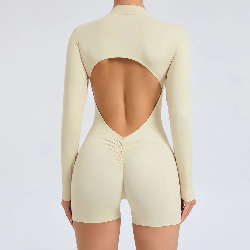 V Back Scrunch One-Piece Romper