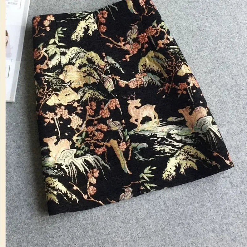 Embroidery A-Line Skirt