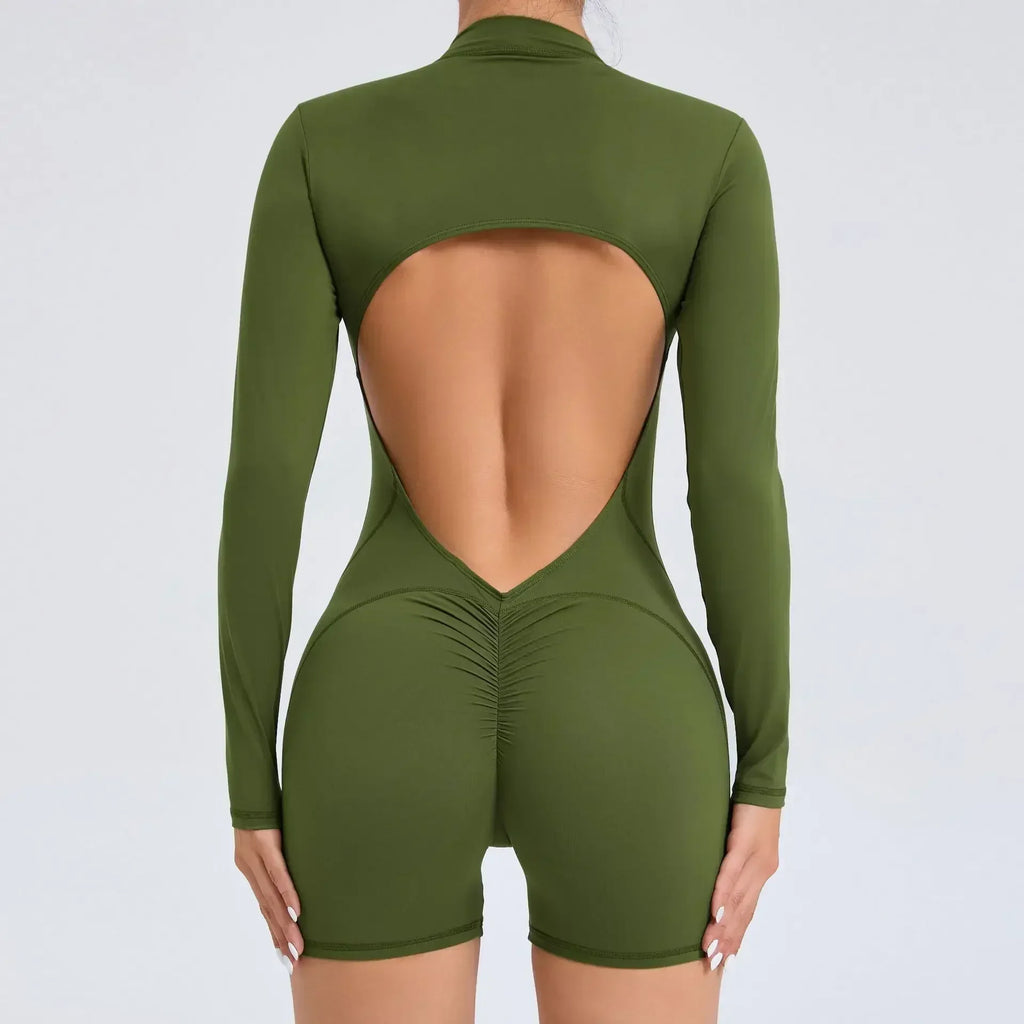 V Back Scrunch One-Piece Romper