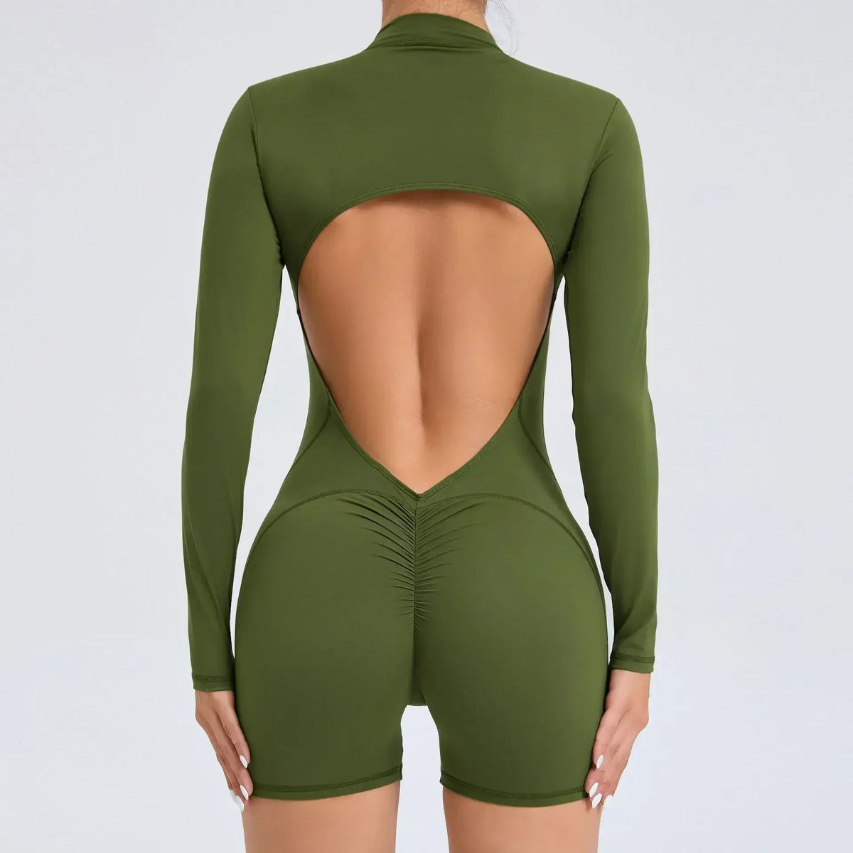 V Back Scrunch One-Piece Romper