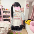 Camiseta de manga larga japonesa con estampado de dibujos animados Jojifuku para hija, camiseta nueva dulce de otoño para niña, camisetas interiores lindas con estética Y2k