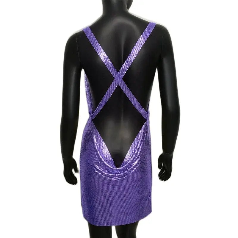 Metallic Sequin Mini Dress