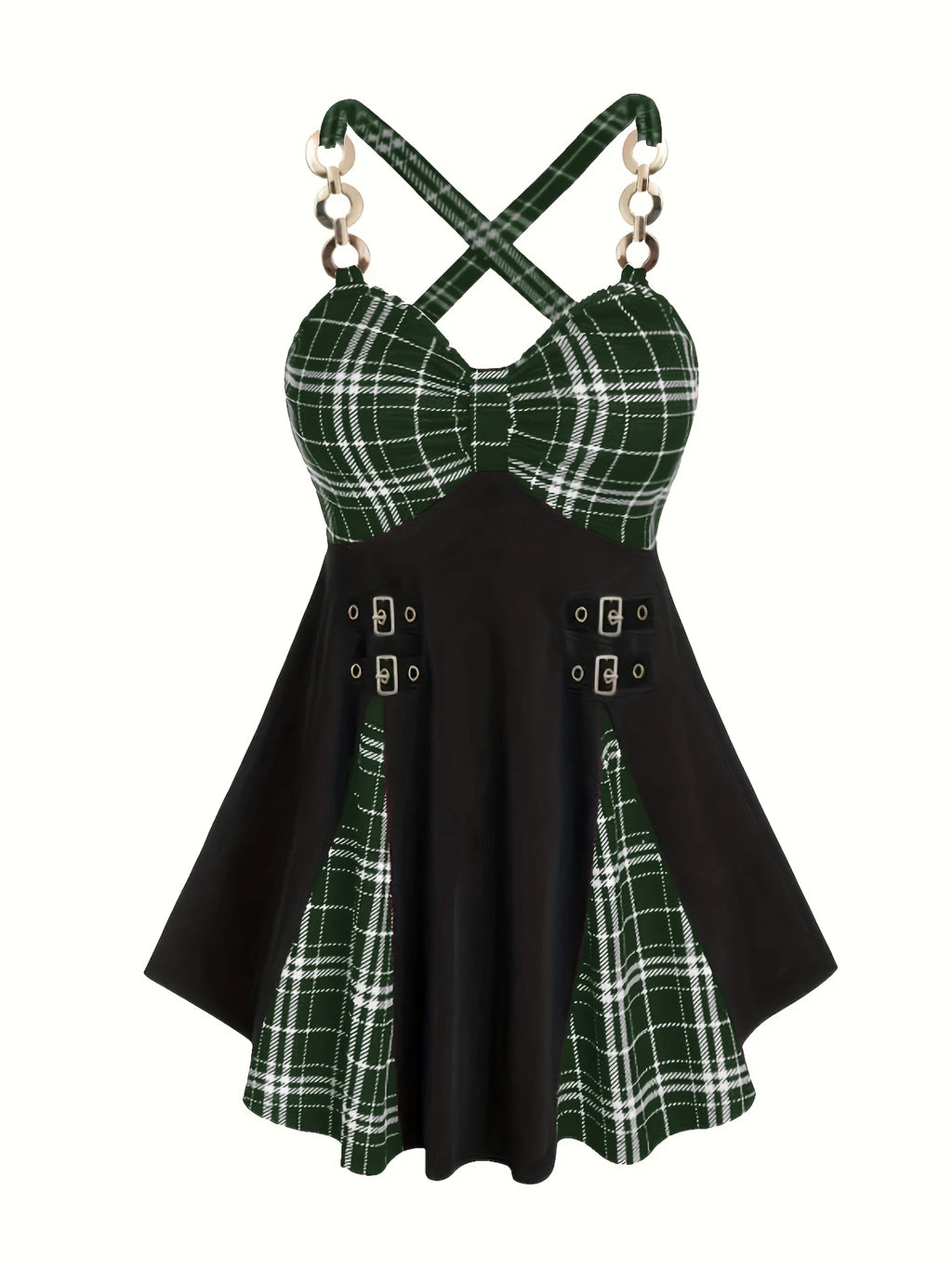 Vintage Checkered Plaid Dress