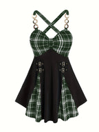 Vintage Checkered Plaid Dress