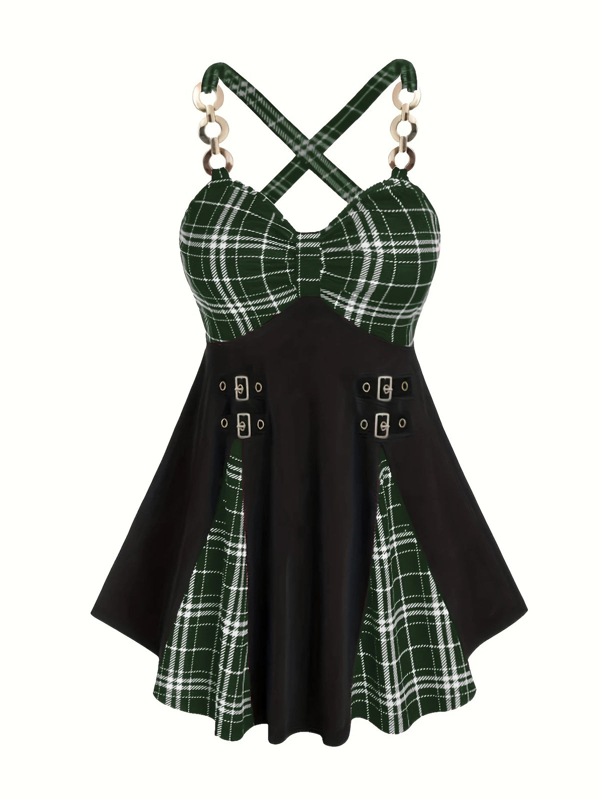 Vintage Checkered Plaid Dress