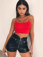 2024 Chaleco sexy para mujer, Crop Top sin mangas, Camisetas sin mangas para playa, Top deportivo para mujer, Ajustado, Fiesta, Sin espalda, Tirantes finos, Ropa de club