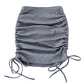 Faldas de Verano para Mujer con Cordones 2022 Hilo de Punto Lateral con Cordón Elástico Corrugado Sexy Cadera Ajustable Casual WSL4321