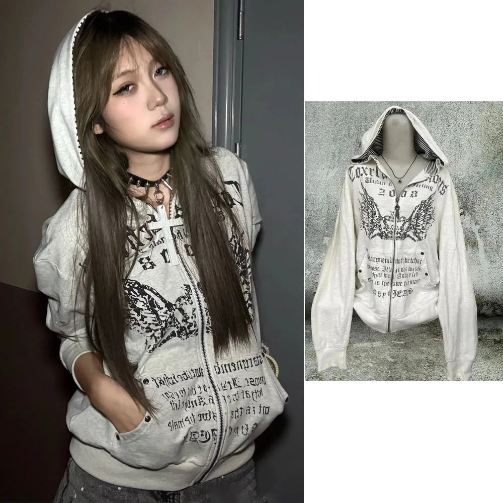 Faux Fur Print Jacket with Hood